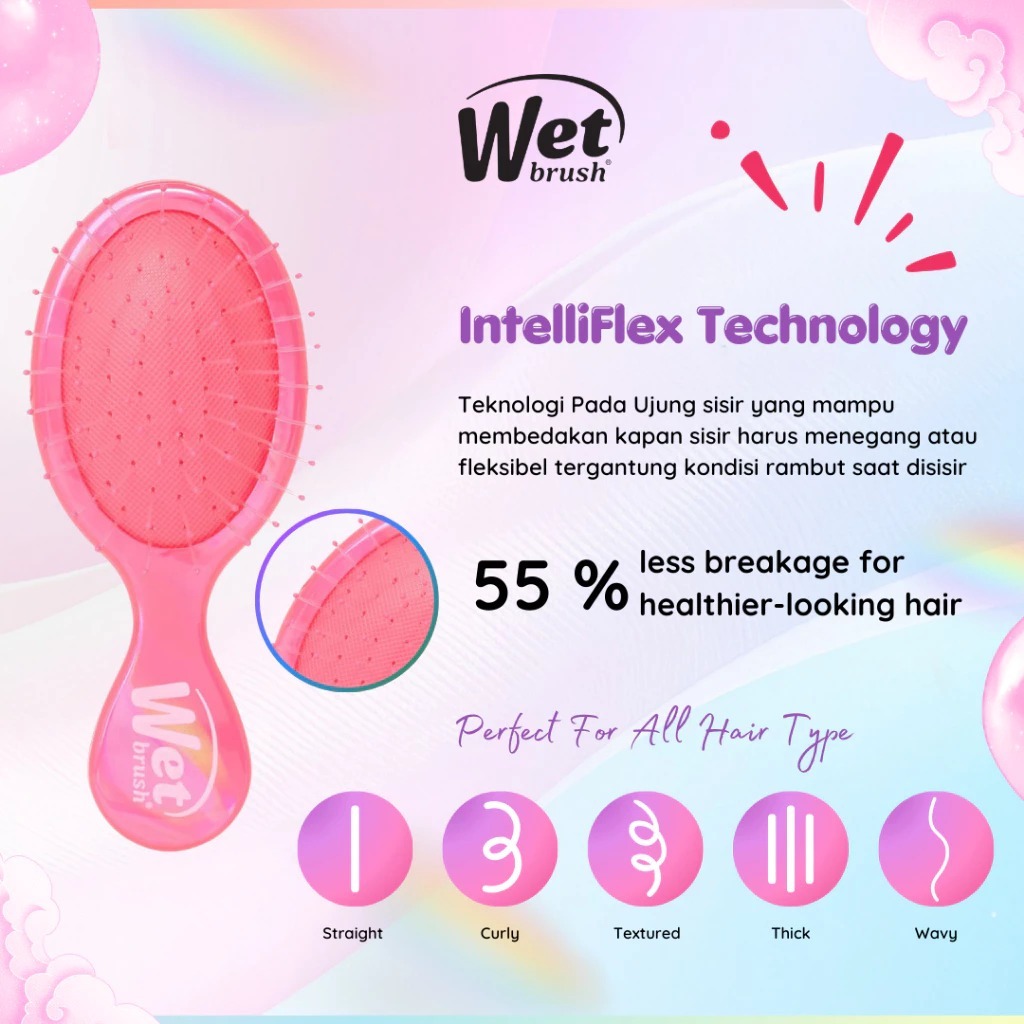 Wet Brush Mini Prismatic Glow Sisir Anti Kusut - Gambar 3