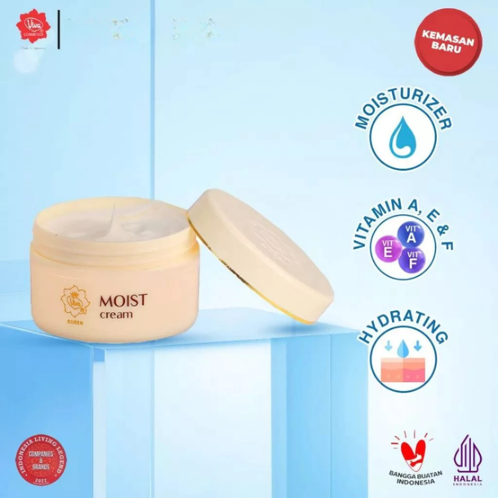 Viva Queen Moist Cream with Moisturizer 22Gr / Distributor Cream Ori - Gambar 4