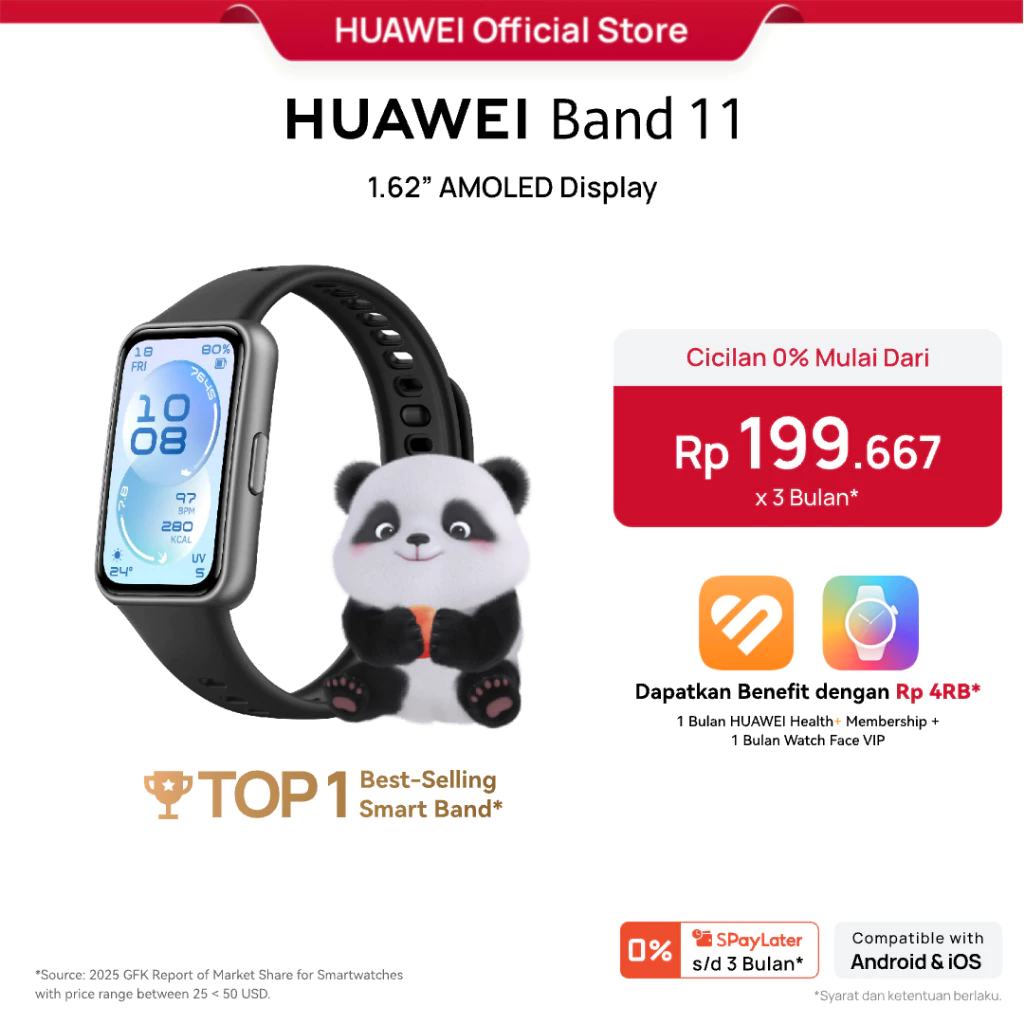 [PROMO MNC] HUAWEI Band 11 Series / 1.62”AMOLED Display / Enhanced Sleep Tracking / Heart Health Management / Smartwatch-like / Android & iOS