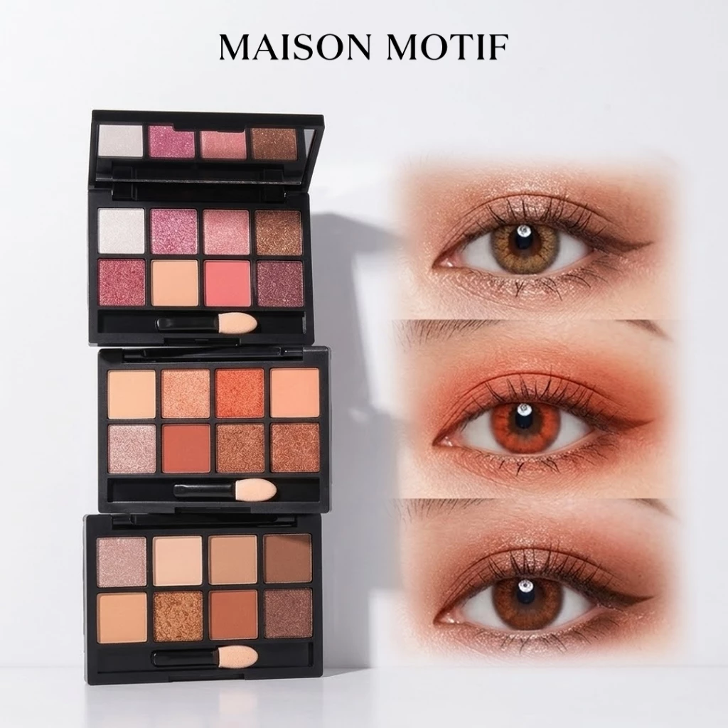 Eyeshadow Palette 8 Warna Matte Glitter Gratis Kuas Waterproof Tahan Lama Pigmented Riasan Mata Murah 255 8109