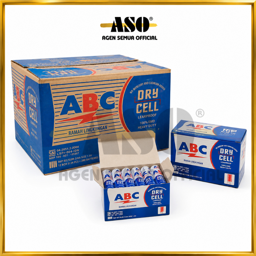DUS BATERAI ABC AA R6 BIRU CARBON ZINC BATRE BIRU A2 (288 pcs) PROMO !!