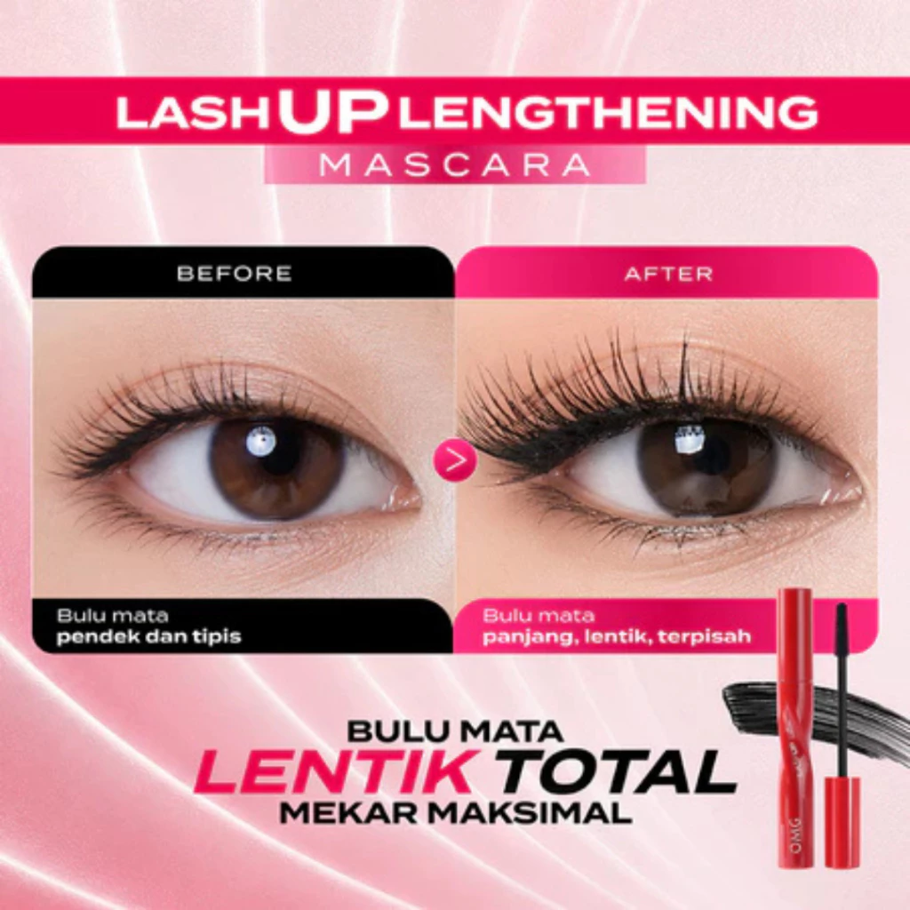 OMG Oh My Glam Volumizing & Lengthening Mascara I Tahan Lama 36H / Distributor Cream Ori - Gambar 3