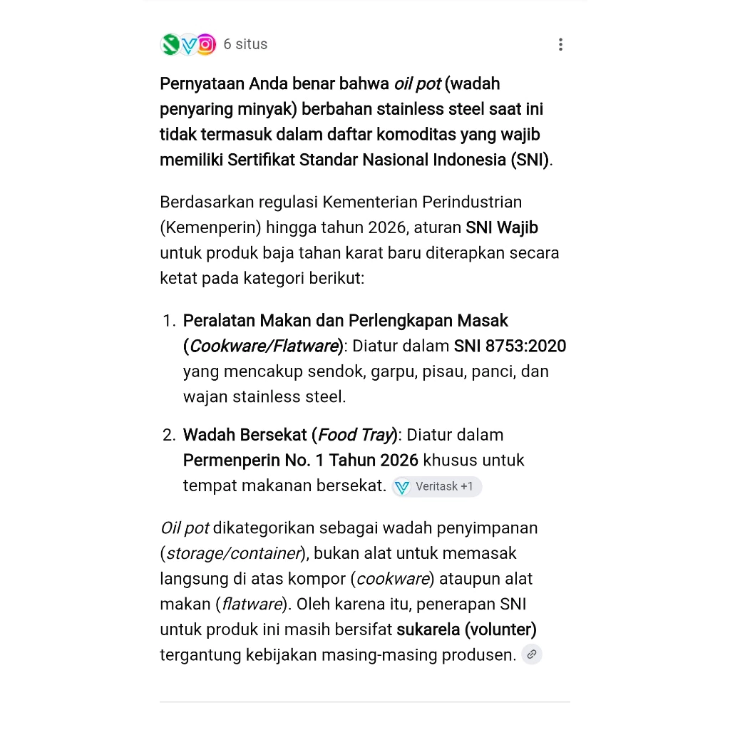 OIL POT 1 LITER MUG GELAS STAINLESS STEEL WADAH SARINGAN MINYAK - Gambar 2