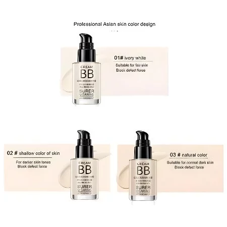 GROSIR 12 Pcs BB Cream Foundation Super Wear Flawless Tahan Air Pelembap 30ml Coverage Natural 050 1001 - Gambar 3