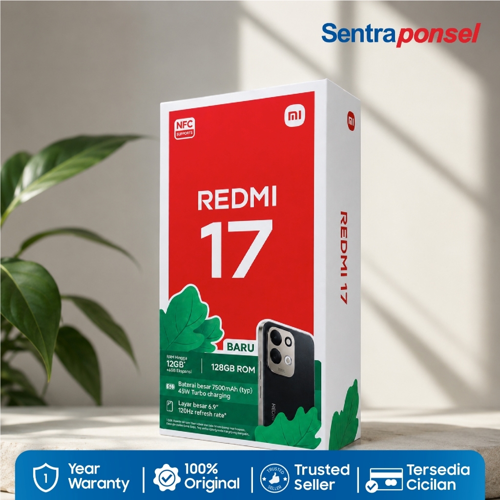 Xiaomi Redmi 17 4GB/128GB 6GB/128GB Baterai besar 7500mAh (typ) / Ditenagai 45W turbo charging - Garansi Resmi - Gambar 2