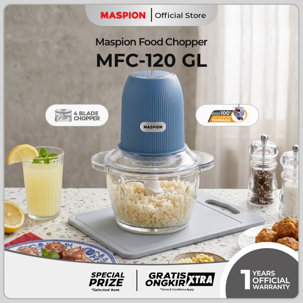 Maspion Food Chopper Penghalus Makanan 1.2 Liter MFC-120 GL