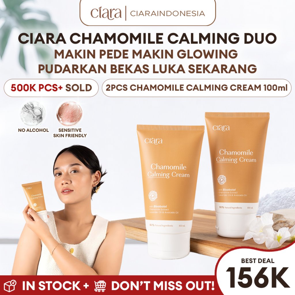 [Bundling 2PCS] Ciara Chamomile Calming Cream / Membantu menjaga kelembapan & hidrasi kulit / Membantu mengurangi rasa tidak nyaman pada kulit