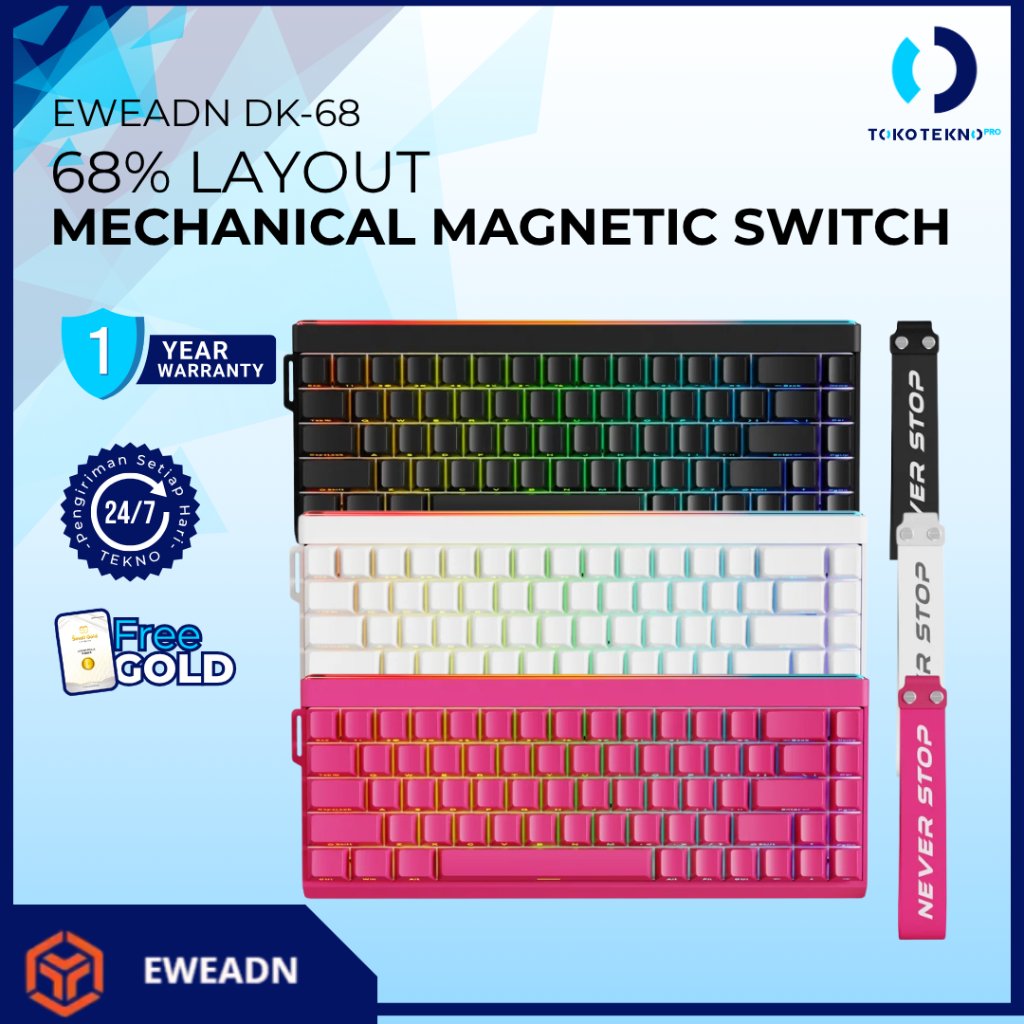 EWEADN DK68 / DK-68 Keyboard Gaming Mechanical RGB Light Box Magnetic Switch