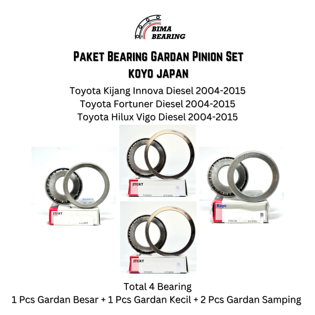 Innova Diesel Fortuner Hilux Axle Bearing Koyo JAPAN Front Rear Side ...