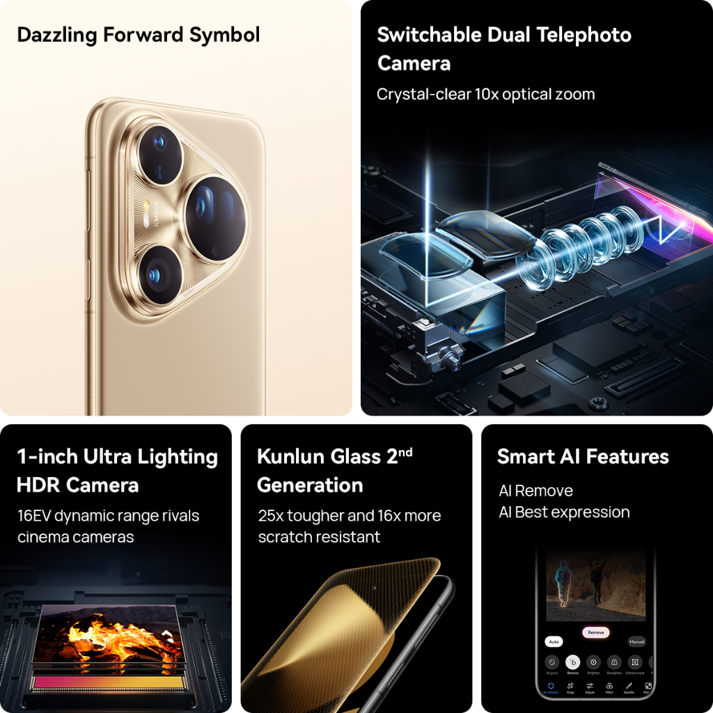 [8.8 s/d 20%*] HUAWEI Pura 80 Ultra Smartphone / 10x Optical Zoom / 1-inch Sensor / Kunlun Glass / 100W / Smart AI - Gambar 2