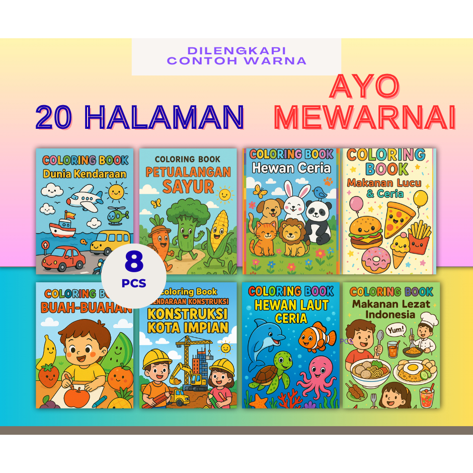 Early Childhood Education Coloring Book Package 8 Pcs conduction ...