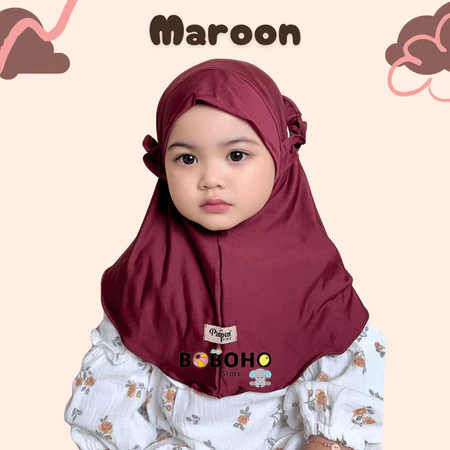 (DISA Kidz) Jilbab Pita Anak Instan Jersey 1-10 Tahun Hijab Daily Perempuan Muslim Terbaru - Gambar 3