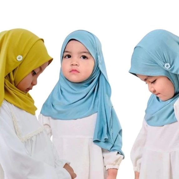(DISA Kidz)Pashmina Instan Anak Kancing Sakura Usia 1-10 Tahun - Gambar 3