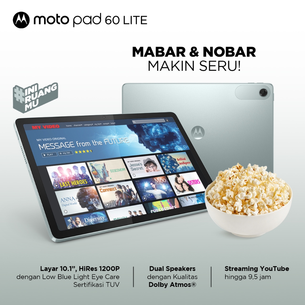 Motopad 60 Lite - 4GB/128GB - Helio G85 - 10.1 inch - 400nits - Dolby Atmos - 5100mAh - Bonus Clear Case