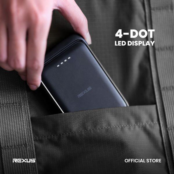 Rexus PBW20 / PBW-20 Power Bank 5000mAh Ultra Slim PowerBank Dual Output 10.5W LED Display - Gambar 3