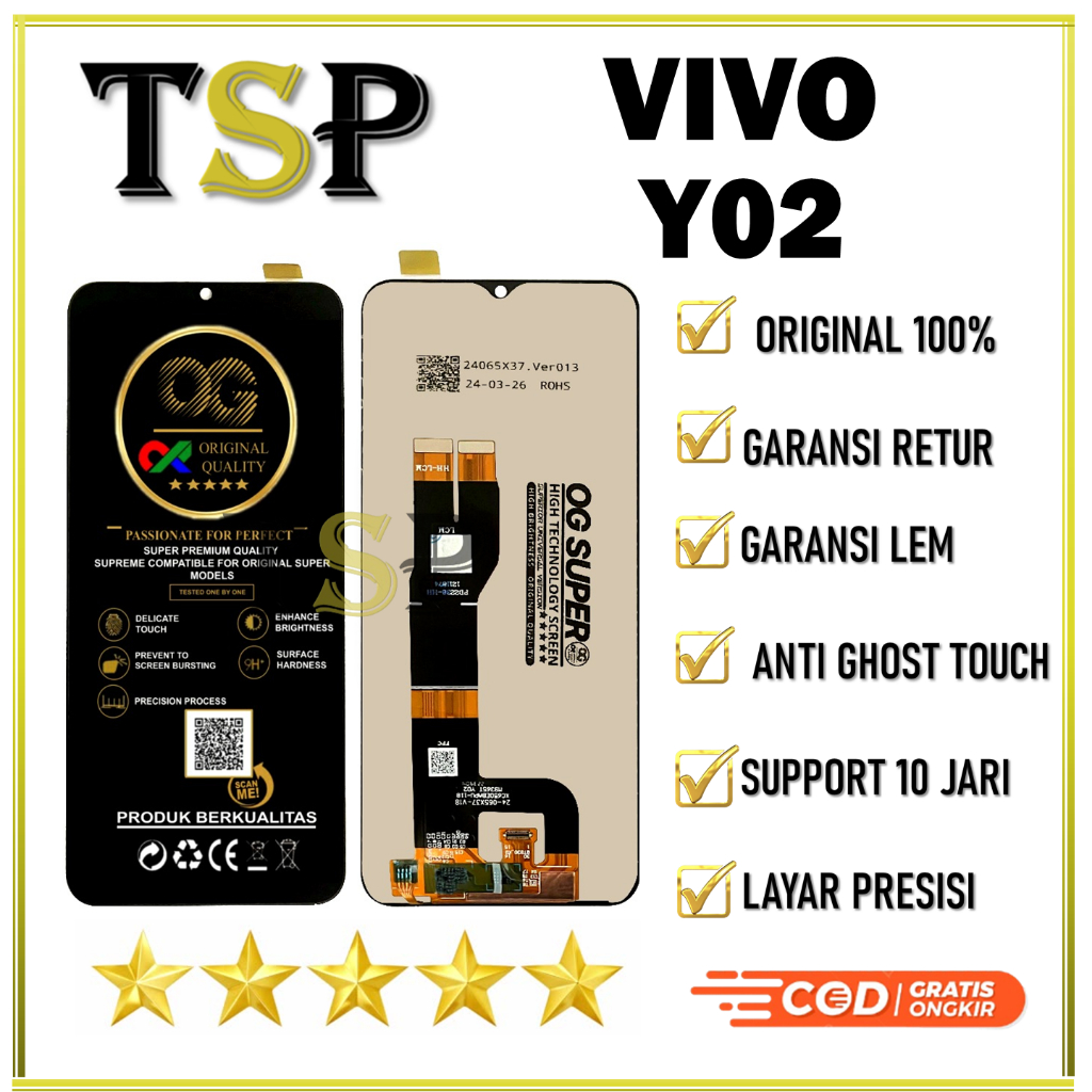 LCD TOUCHSCREEN VIVO Y02 COMPLETE ORIGINAL 1 SET