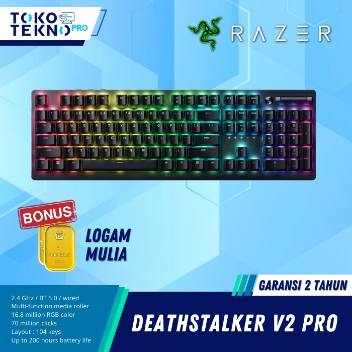 Razer Deathstalker V2 Pro Tenkeyless / TKL Bluetooth Wireless Keyboard