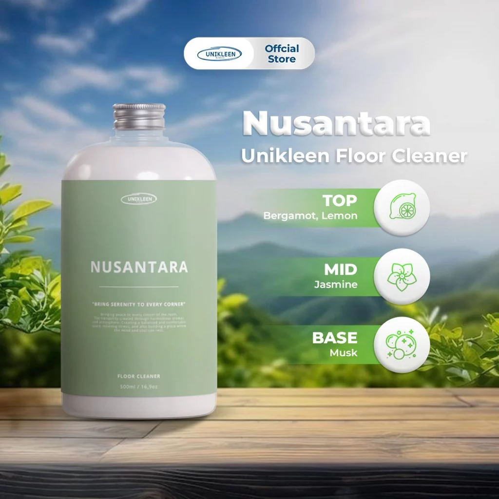 Nusantara Unikleen Floor Cleaner 500ml – Pembersih Lantai Antibacterial Wangi Premium, Anti Lengket & Tahan Lama Pengharum Ruangan Tahan Lama dan Wangi