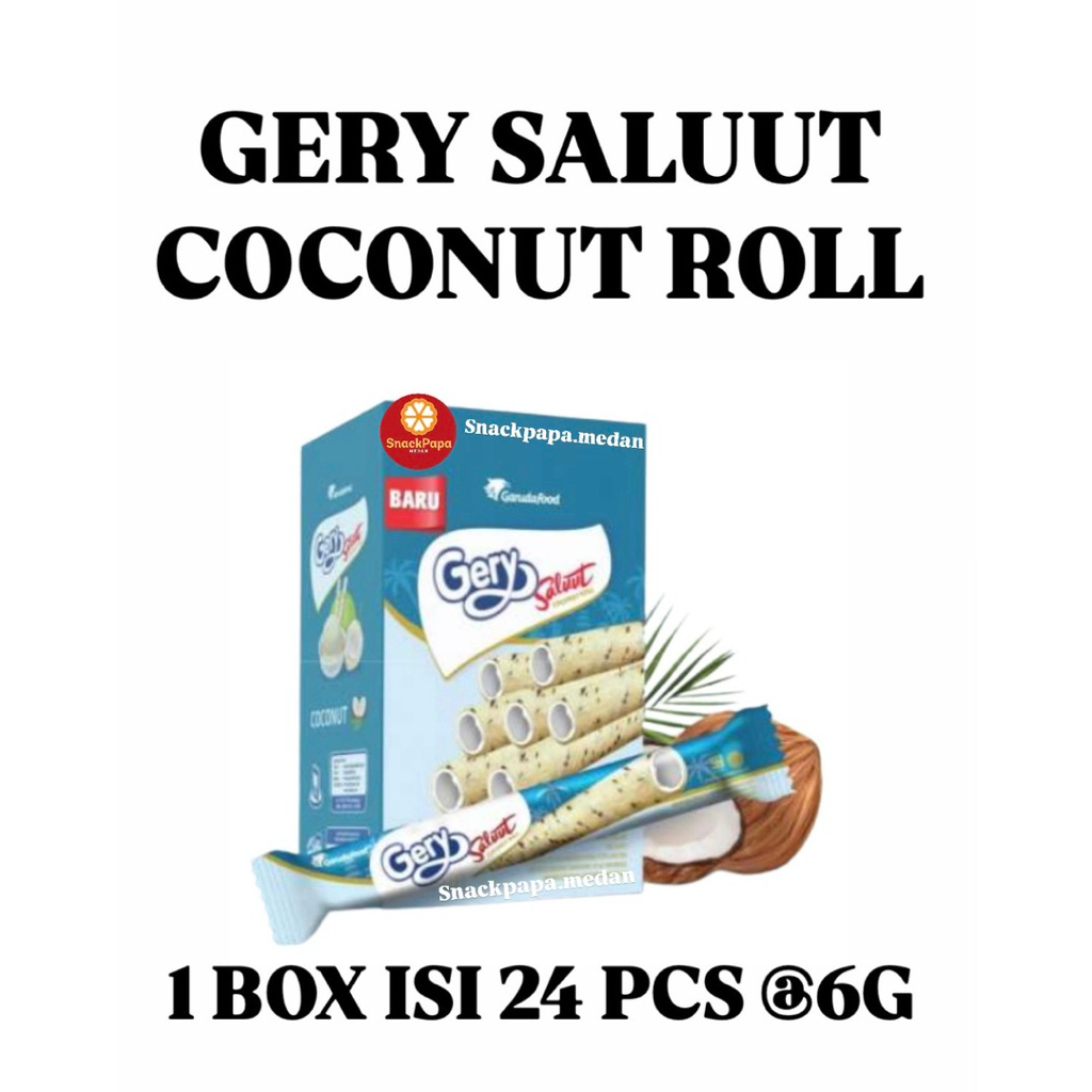 GERY SALUUT COCONUT ROLL [1 BOX CONTAINS 24 PCS @6G] | GERY WAFER ROLL ...