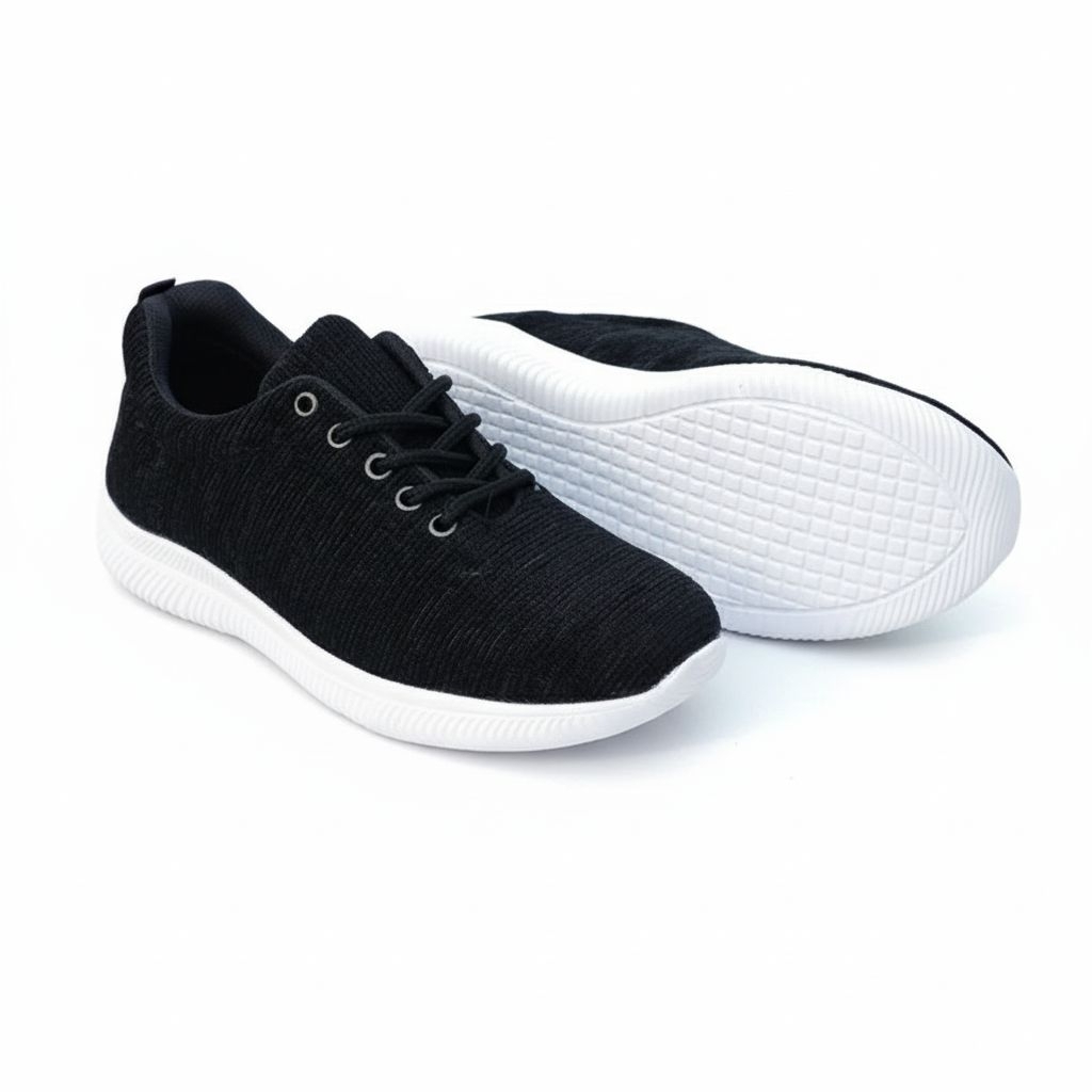 AVEKA YESY Sepatu Sneakers Casual Pria Wanita Sepatu Sekolah Hitam Size 36-43 - Gambar 3