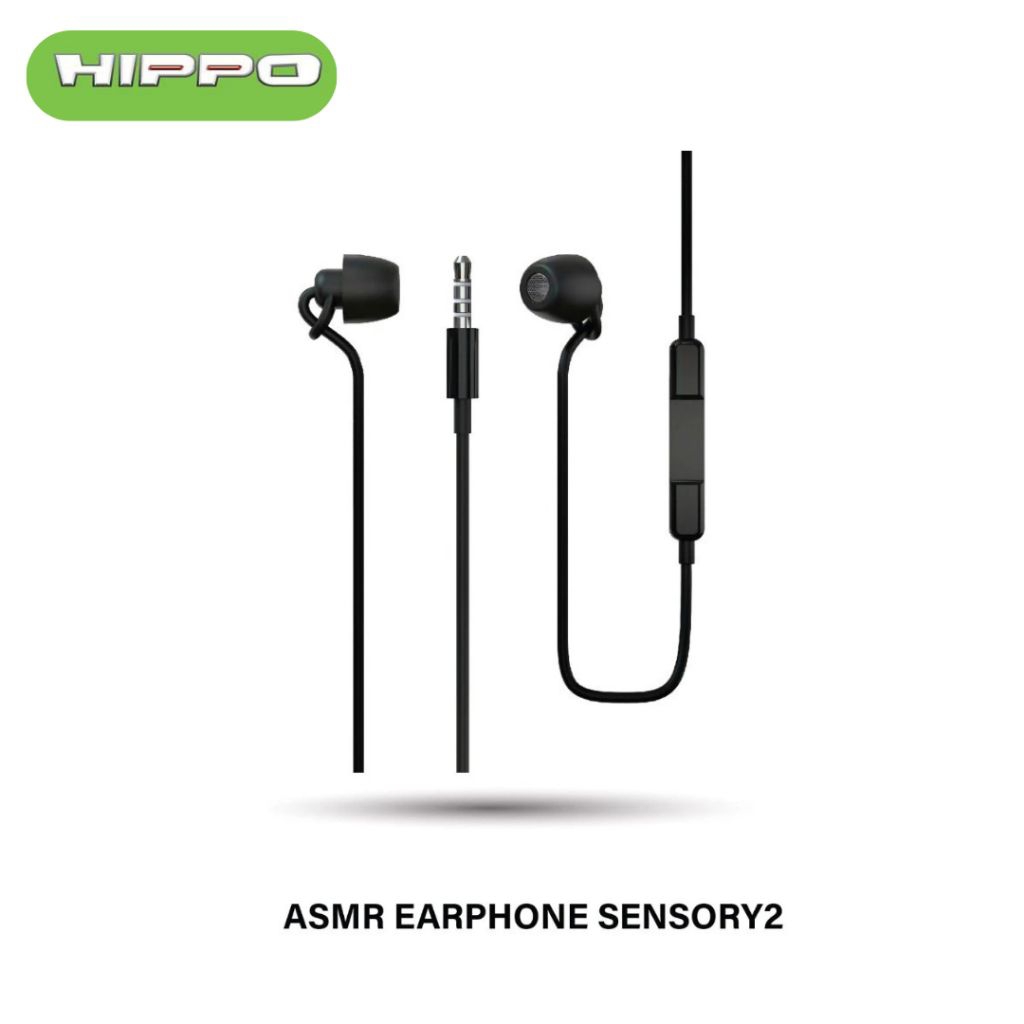 Hippo ASMR Sensory 2 Earphone Wired Headset - BLACK NEW Noice Reduction HF Sleep