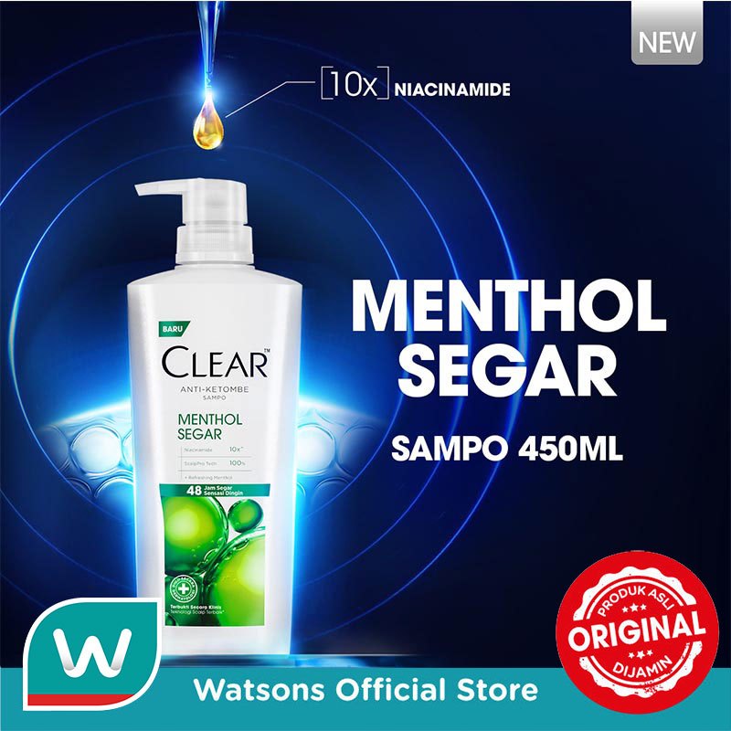 Clear Shampoo Anti Ketombe Menthol Segar 450ml