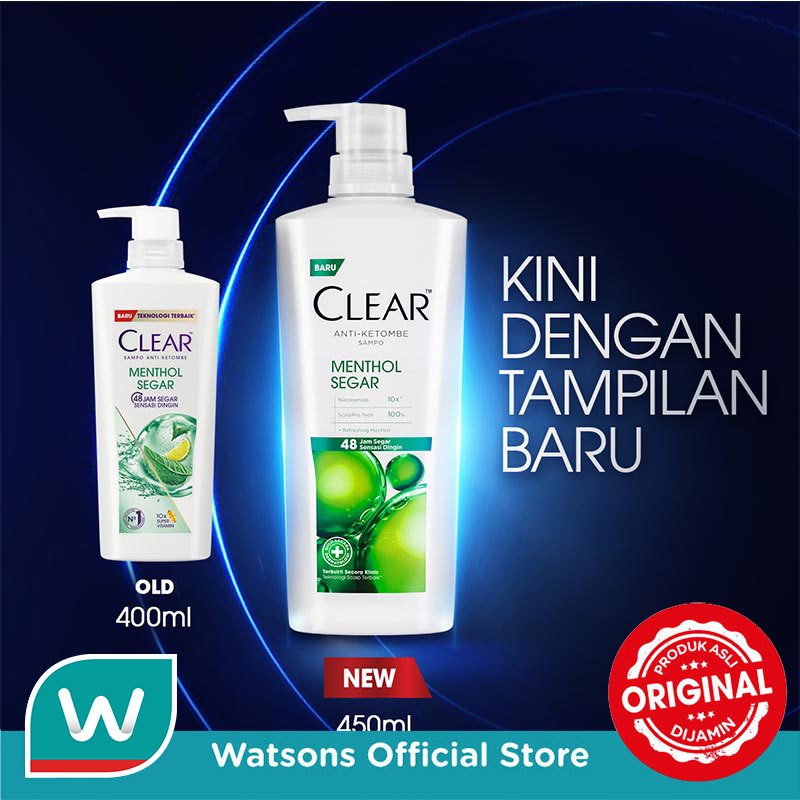 Clear Shampoo Anti Ketombe Menthol Segar 450ml - Gambar 2
