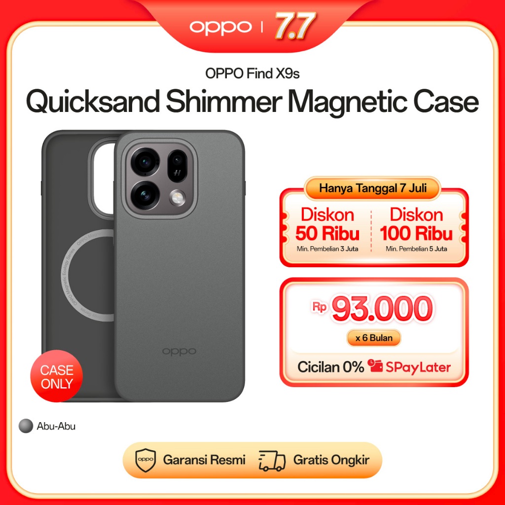 OPPO Find X9s Quicksand Shimmer Magnetic Case PC218 Grey