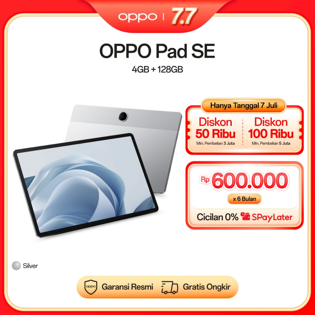 OPPO Pad SE 4GB/128GB Wi-Fi Version [9340mAh Long-Lasting Battery, Immersive Eye-Care Display & Google Gemini, Personalized Kids Mode]