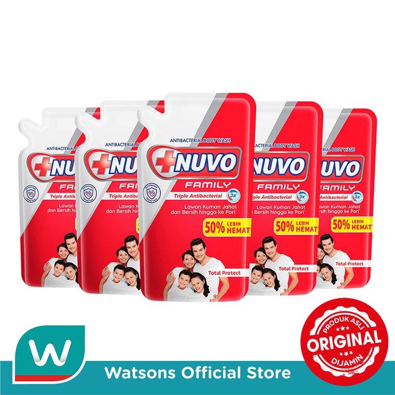 Nuvo Family Sabun Mandi Cair Total Protect Pouch 800g X 5 - Gambar 2