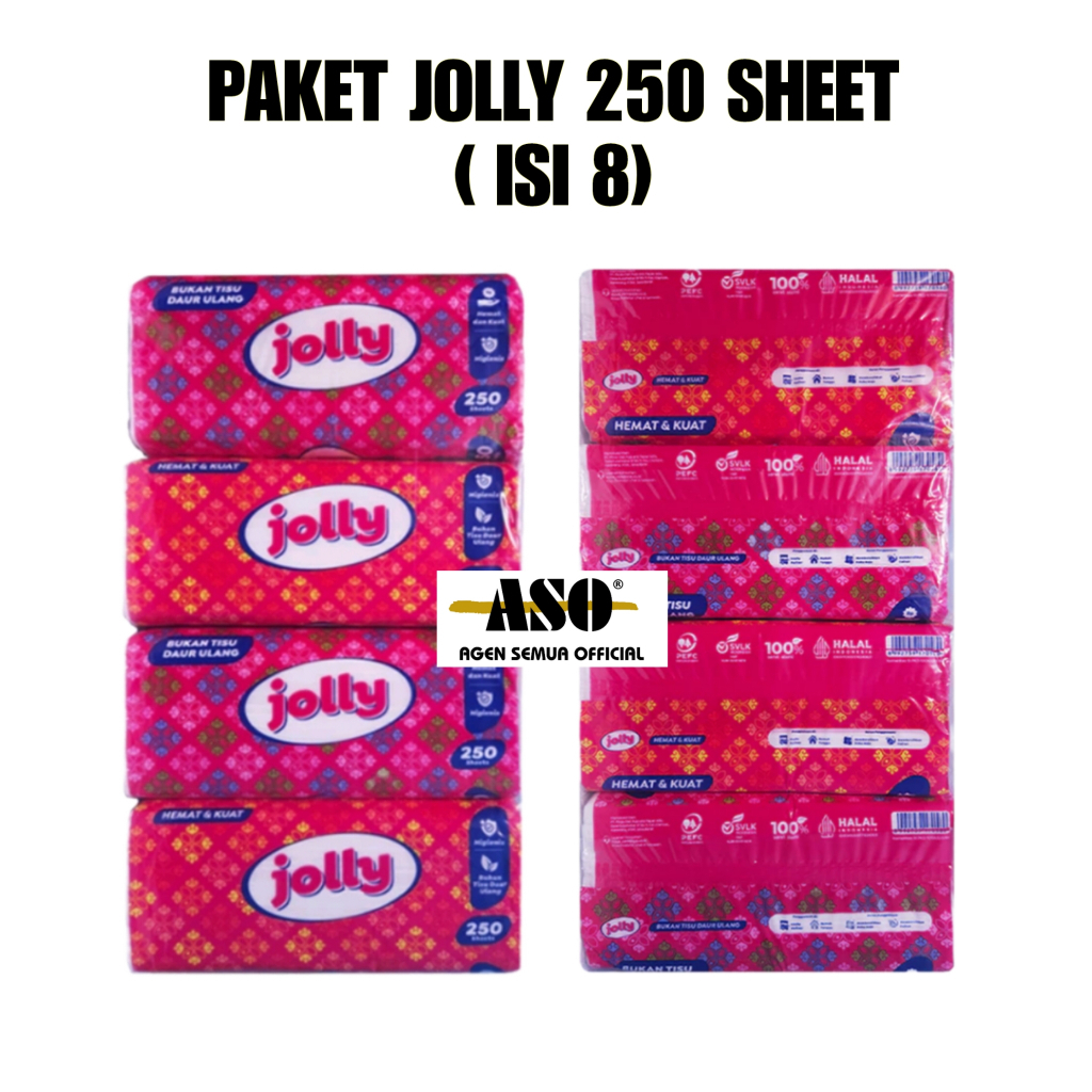 INSTANT [ PAKET ] Tisu Tissue JOLLY 250 sheet 2ply tisu wajah PROMO !!!