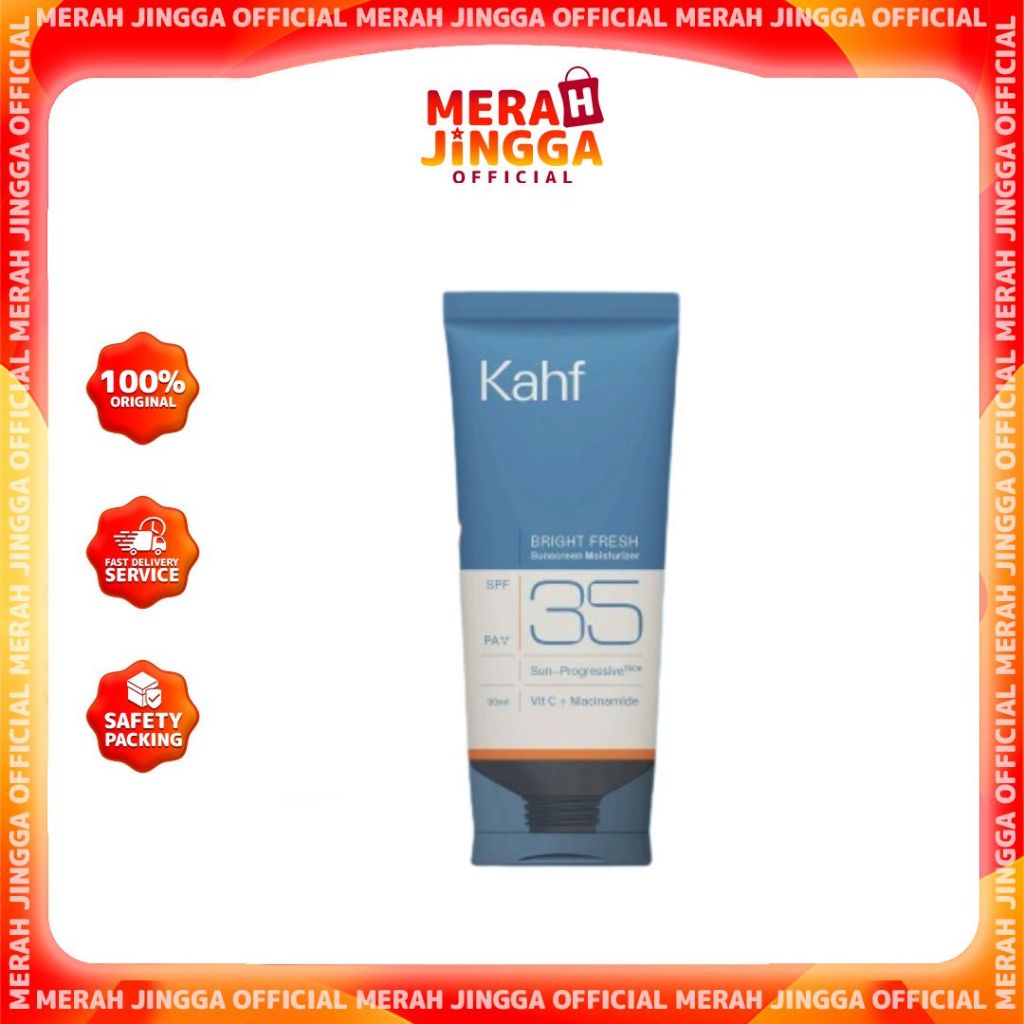 Kahf Triple+ Protection Sunscreen Moisturizer SPF 35 PA+++ 30 ml / Merah Jingga Official