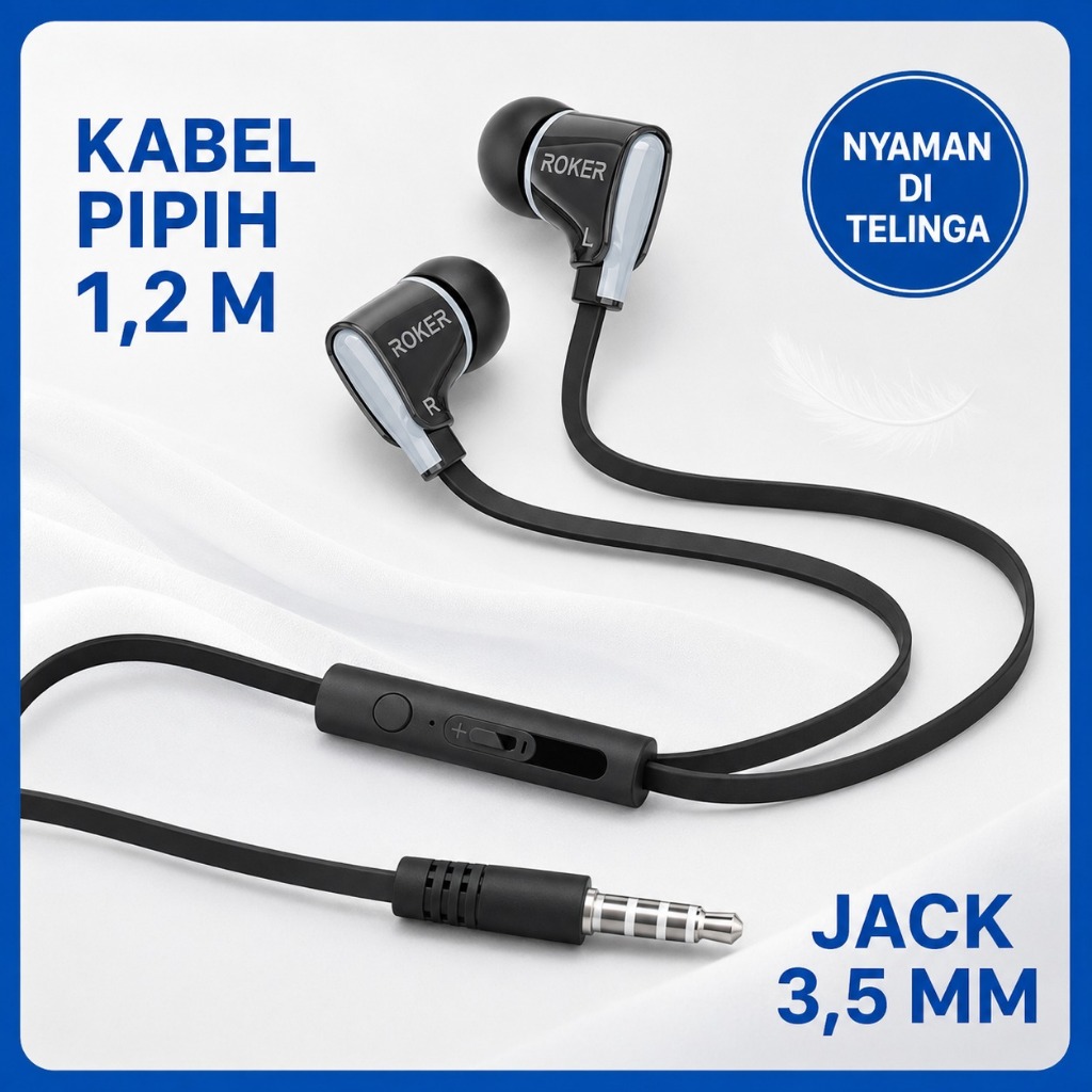 Handsfree / Earphone Roker Suara - Gambar 3