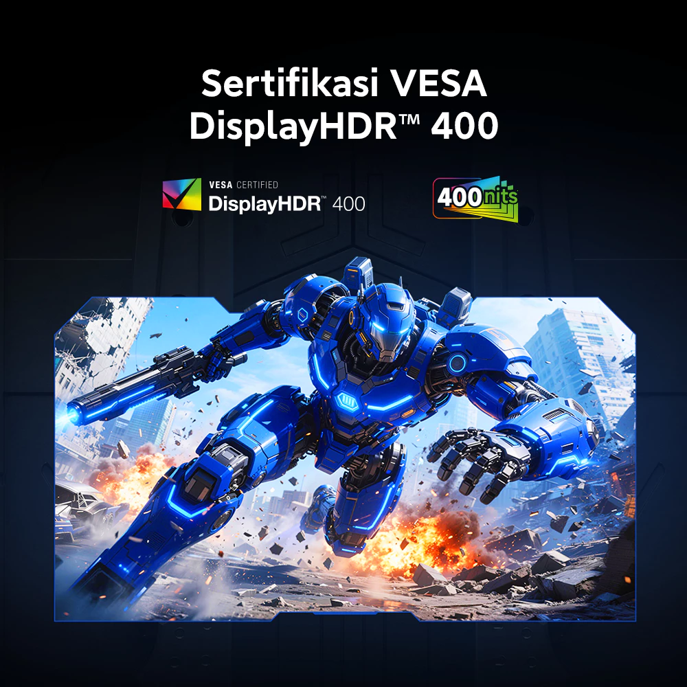 Xiaomi Gaming Monitor G25i 2026 / Teknologi Fast IPS Resolusi FHD / Refresh rate native 240Hz untuk visual ultra mulus / Dual Wide Colour Gamut / 93% DCI-P3 & 100% sRGB / Sertifikasi VESA DisplayHDR™ 400 [Xiaomi Official Store] - Gambar 4