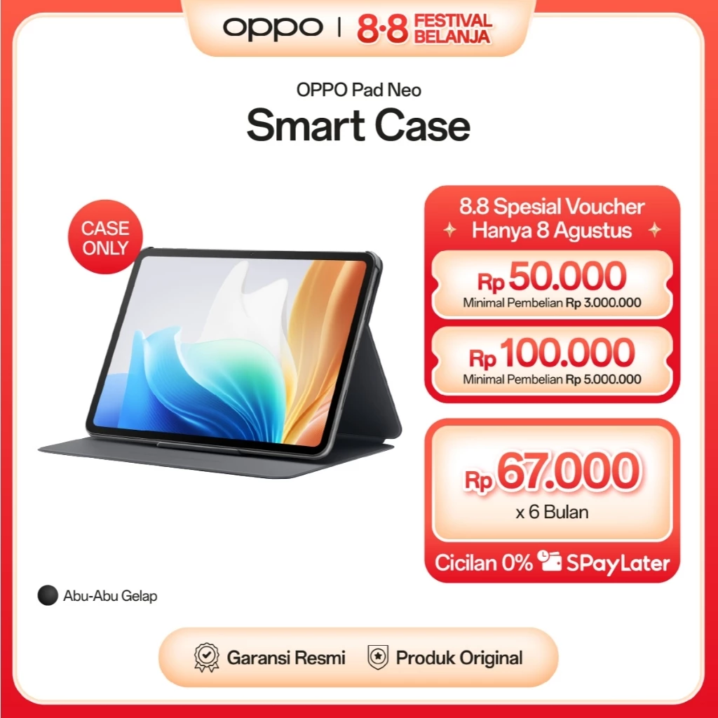 OPPO Pad Neo Smart Case OPC2301 [Foldable Stand Design, Auto Wake & Sleep, Material PU]