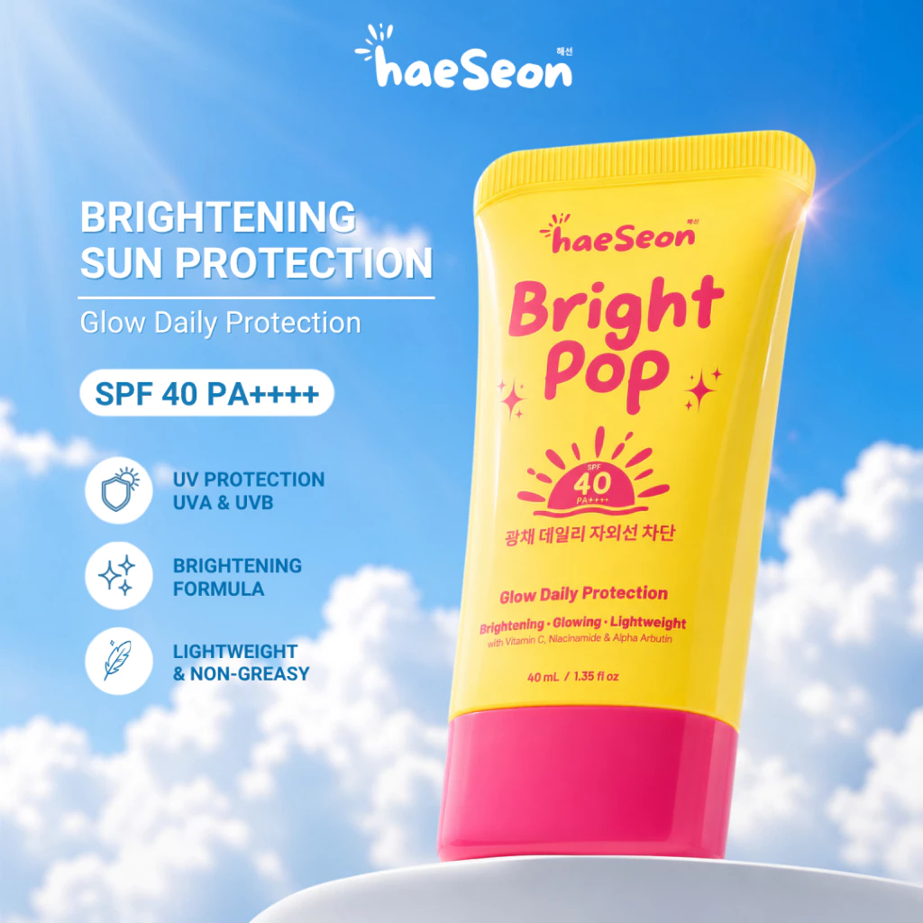 [MAISON MOTIF] Haeseon Bright Pop Daily Sunscreen SPF 40 PA++++ 40ml Lightweight Brightening - Gambar 2