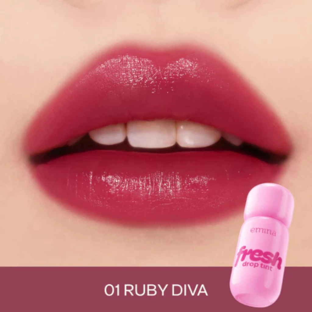 Emina Fresh Drop Tint 3 g -2in1 Lip & Cheek Lip Tint / Distributor Cream Ori - Gambar 3