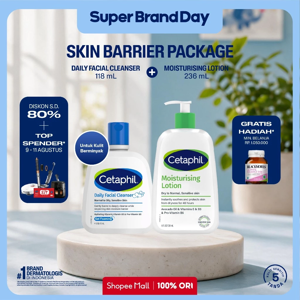 Cetaphil Daily Facial Cleanser 118ml + Moisturizing Lotion 236ml