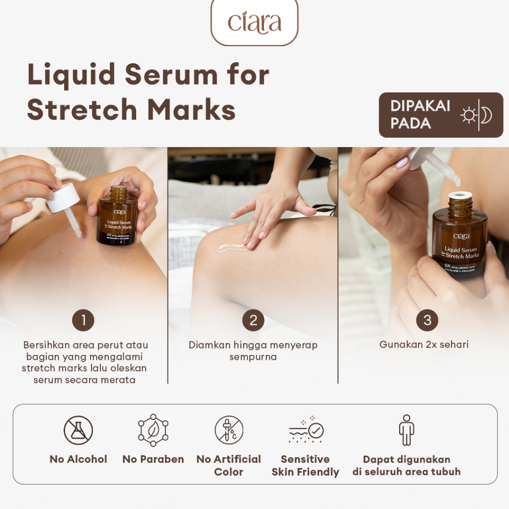 Ciara Liquid Serum For Stretchmarks Membantu memudarkan tampilan stretch mark Memudarkan Stretchmarks serum stretchmarks krim stretchmarks stretchmarks oil serum bio oil rosemary oil - Gambar 4