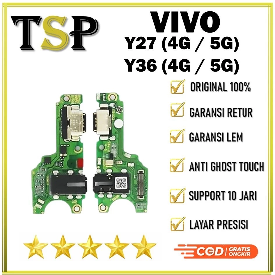 FLEXIBEL PAPAN CAS VIVO Y27 4G / Y27 5G / Y36 4G / Y36 5G + CONNECTOR CHARGER + CONNECTOR HANDSFREE + MIC ORIGINAL 100%