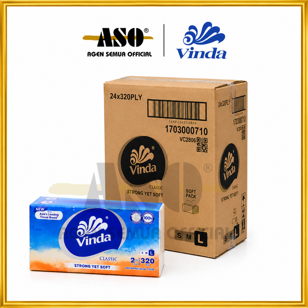 [ DUS ] Tisu Tissue Vinda 320 ply Size L Facial tissue 2ply tisu wajah ( ISI 24) PROMO !!!