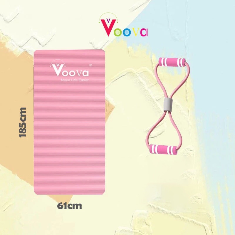 VOOVA Yoga Mat Set NBR Matras Tali Elastis