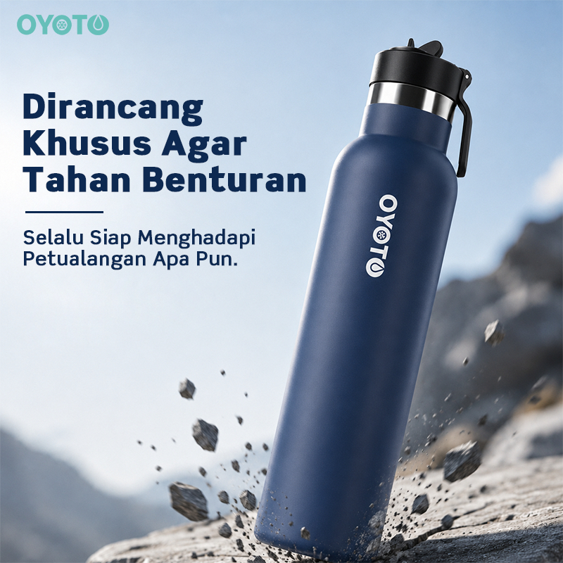 OYOTO Tumbler Botol Minum Portable Bottle Stainless Steel 304 Tahan Panas Tahan Karat With Handle Portable - Gambar 4