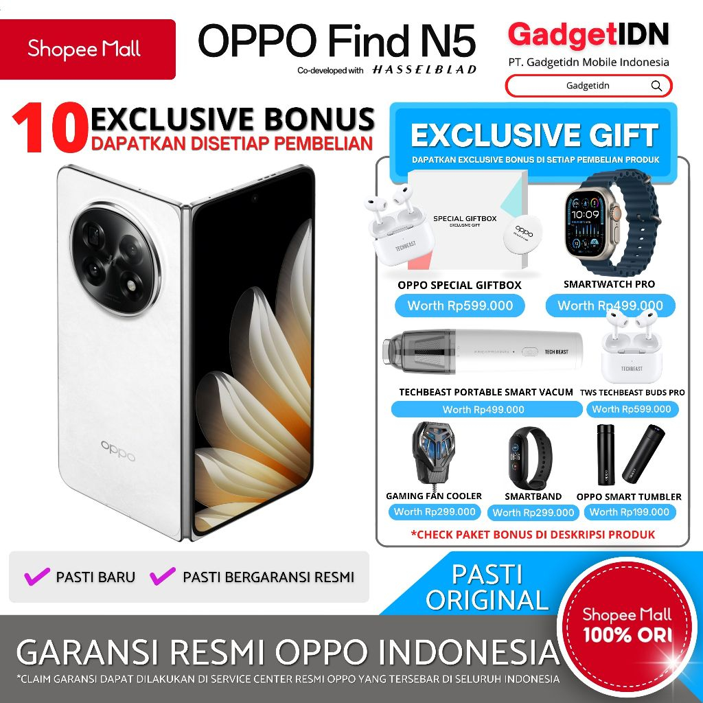 OPPO Find N5 5G 16/512GB ( +12GB EXTENDED RAM ) Garansi Resmi OPPO