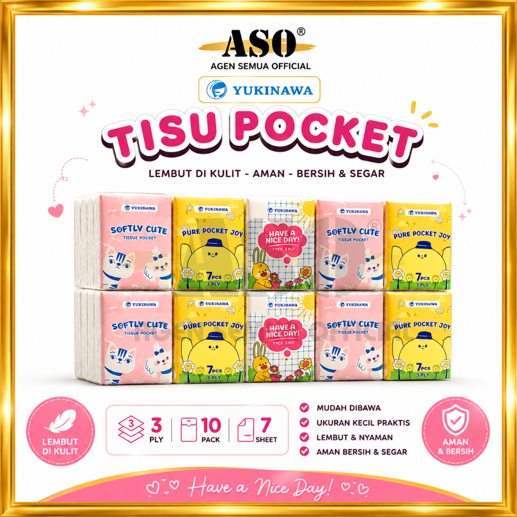 Tisu Tissue Yuki Hanky tisu pocket 3ply TISU MINI LEMBUT DAN TEBAL PROMO !!!