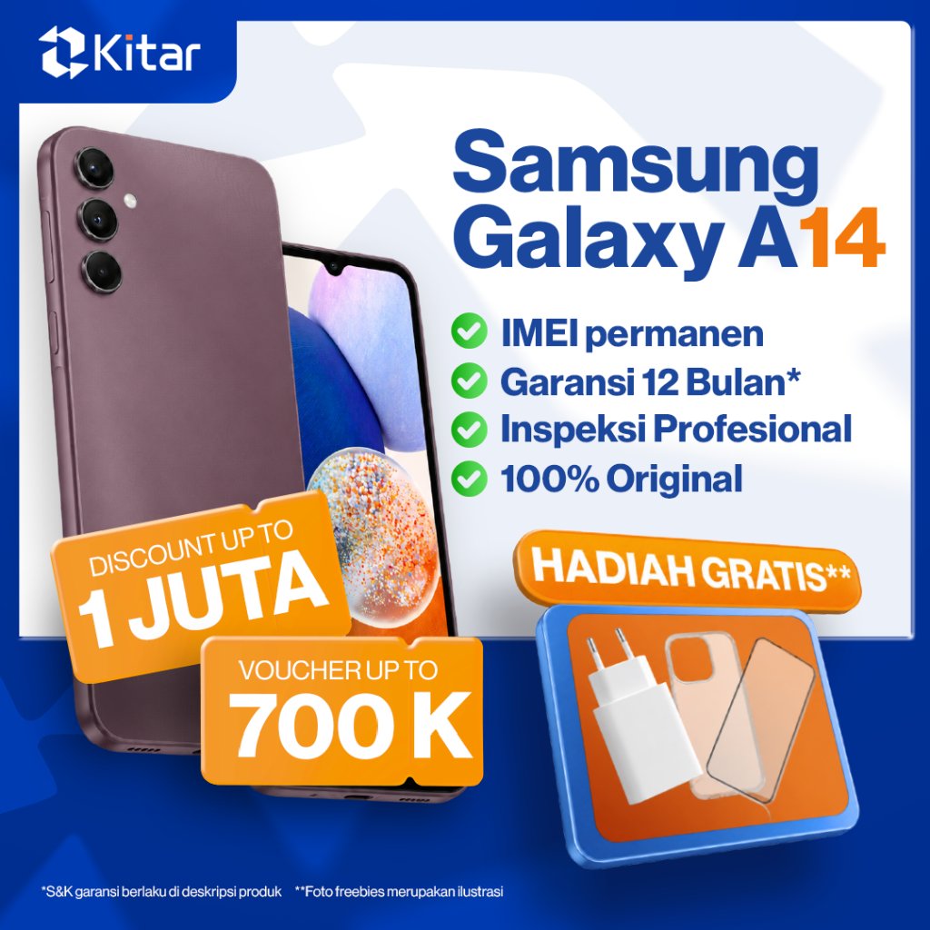 Samsung A14 Second Resmi ex SEIN Beacukai IMEI Permanen 100% Original FULLSET 128GB