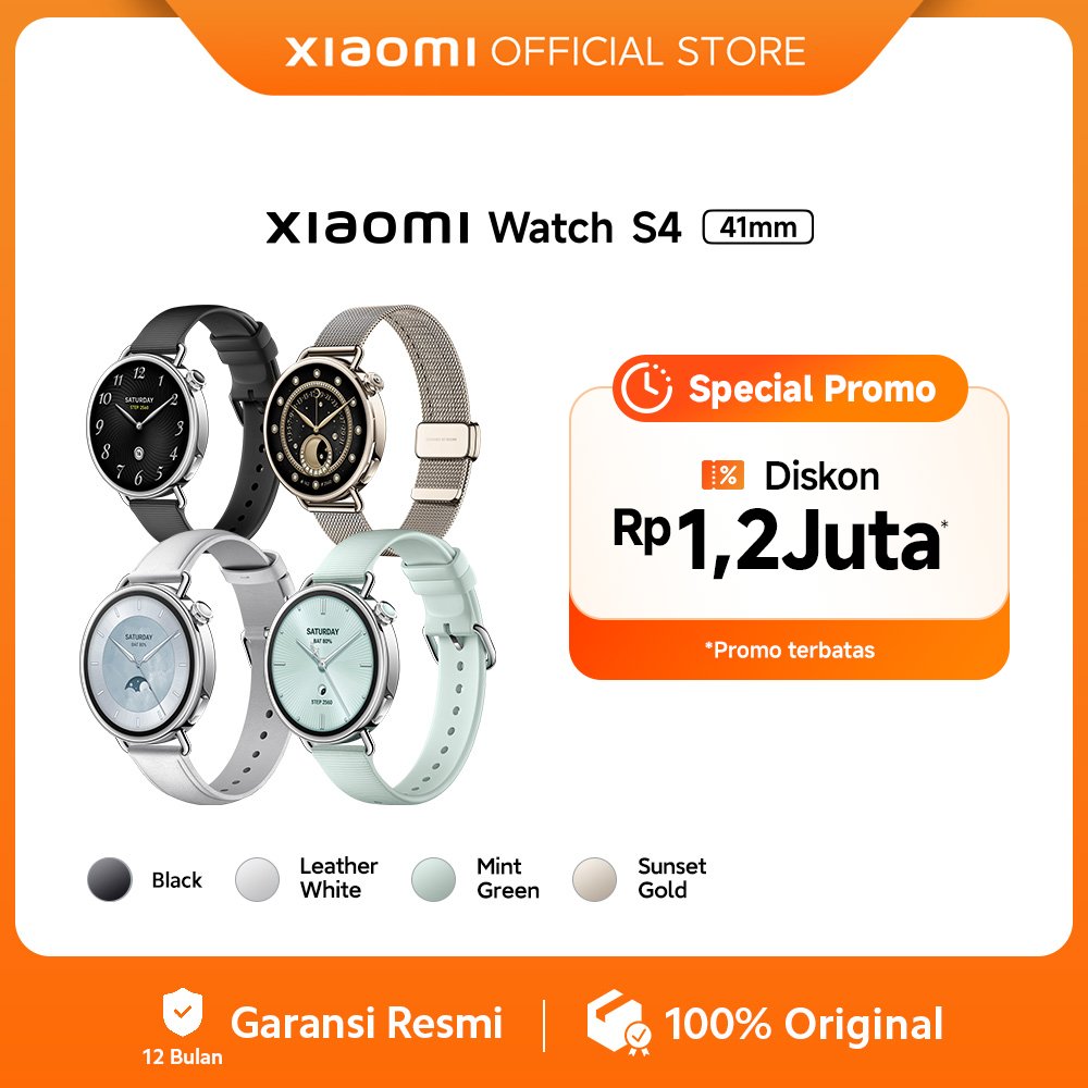 Xiaomi Watch S4 41mm/46mm / 41mm AMOLED with slim and elegant design / Advanced health monitoring with temperature sensor / Personal safety guardian for emergency / GNSS & 150+ sports and fitness modes [Official Store]