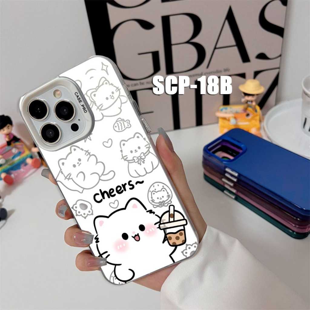 Case Gambar  Realme 11 4G Realme 11 Pro Realme 11 Pro Plus Realme 12 5G Realme 12 Pro Plus Case gambar Kucing Cheers Cute SCP-18 Case Hologram Imd - Gambar 4
