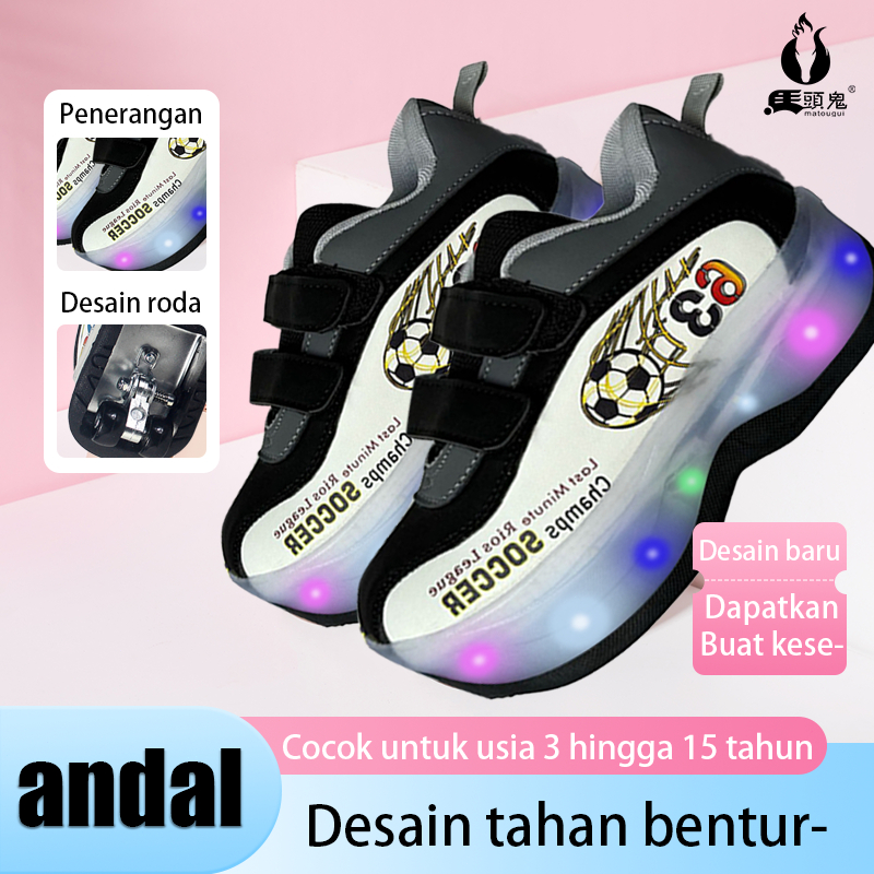 MATOUGUI-sepatu roda/sepatu roda Oxelo/lampu kedip/tidak licin/anti goyang/lnline skate/star/ukuran dapat disesuaikan/gaya bajaj/mode skateboard - Gambar 2