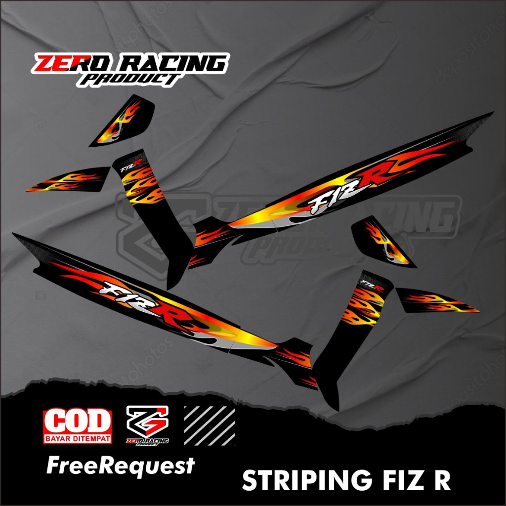 FIZ R VINYL STRIPING FIZ R STICKER HOLOGRAM TRANSPARENT STRIPING YAMAHA ...